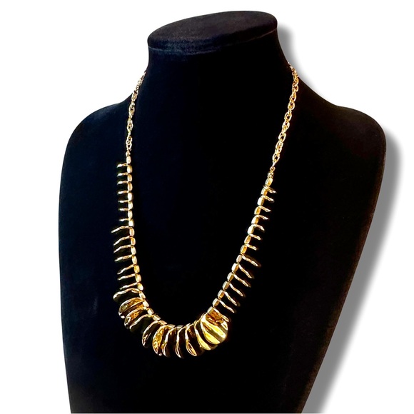 EXPRESS Gold-Tone Sculptural Modern Weighted Necklace | NWT - Picture 1 of 6